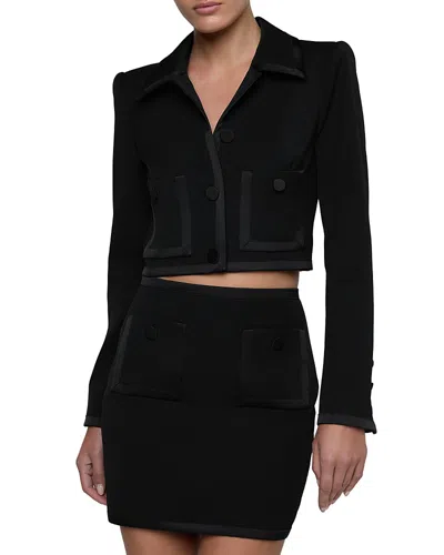 L'agence Blythe Satin Binding Jacket In Black