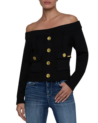 L'agence Teri Off Shoulder Cargo Pocket Top In Black