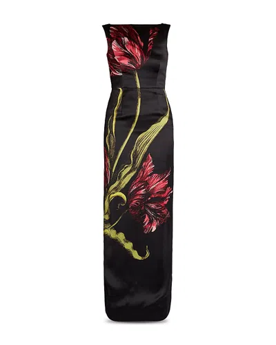 Erdem Floral-print Maxi Dress In Black