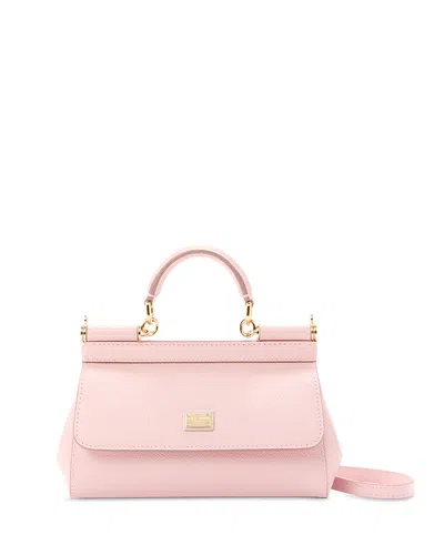 Dolce & Gabbana Leather Top Handle Bag In Pink