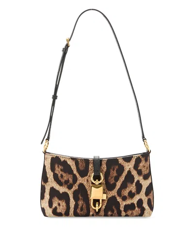 Dolce & Gabbana Leopard-print Padlock Mini Cross Body Bag In Animal Print