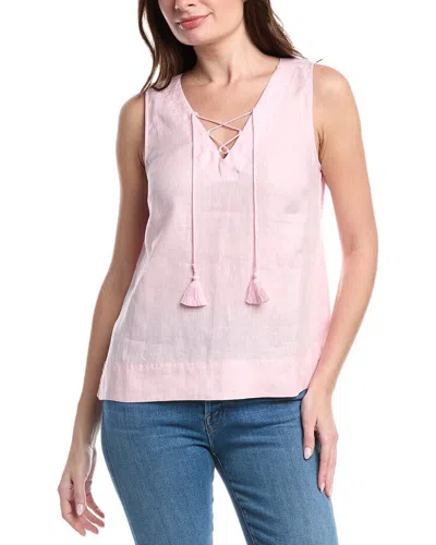 Tommy Bahama Coastalina V-neck Tie Linen Tank In Pink
