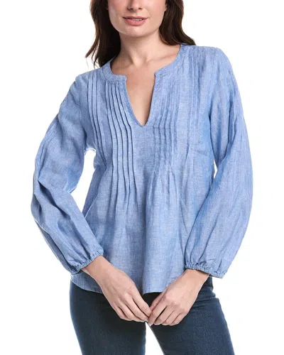 Tommy Bahama Coastalina Pintuck Linen Peasant Top In Blue