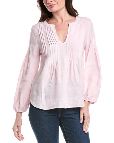 Tommy Bahama Coastalina Pintuck Linen Peasant Top In Pink