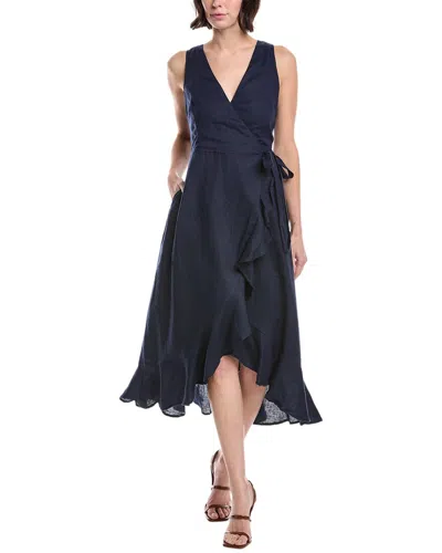 Tommy Bahama Coastalina Linen Midi Wrap Dress In Black