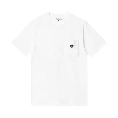 Pre-owned Carhartt Wip Short-sleeve Pocket Heart T-shirt 'white/black' | Men's Size L