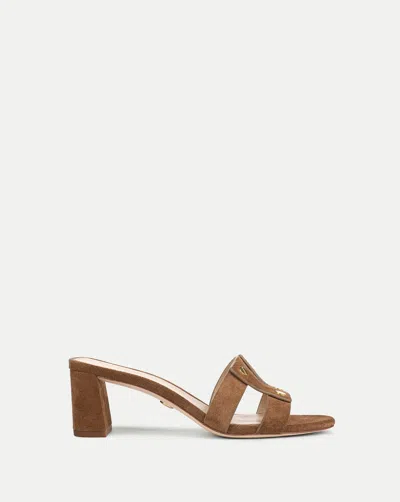 Veronica Beard Via Embossed Slide Sandal In Brown