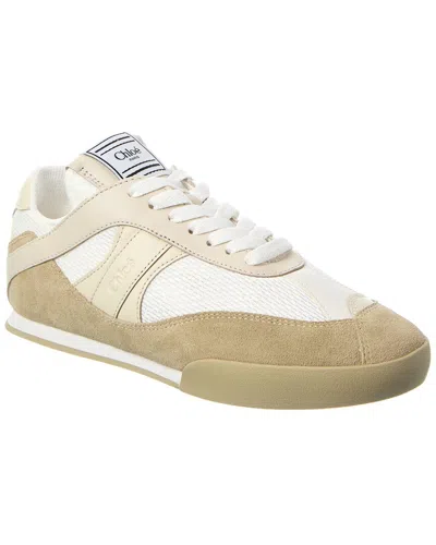 Chloé Kick Mesh & Leather Sneaker In White