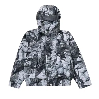 Pre-owned Bape Tree Edge Camo Hooded Snowboard Jacket 'white' | Men's Size Xl