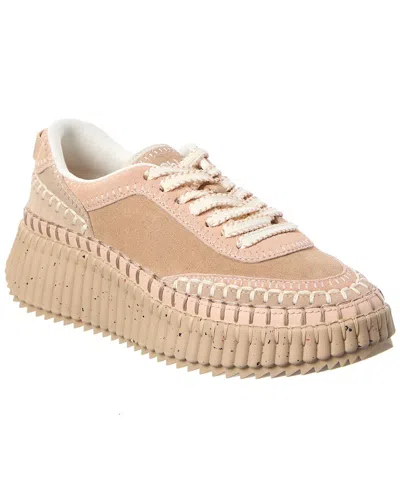 Chloé Nama Suede Stitch Walking Sneakers In Neutral