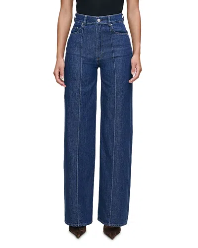 Dl1961 Hepburn Aura High Rise Wide Leg Jeans In Inkwell In Blue