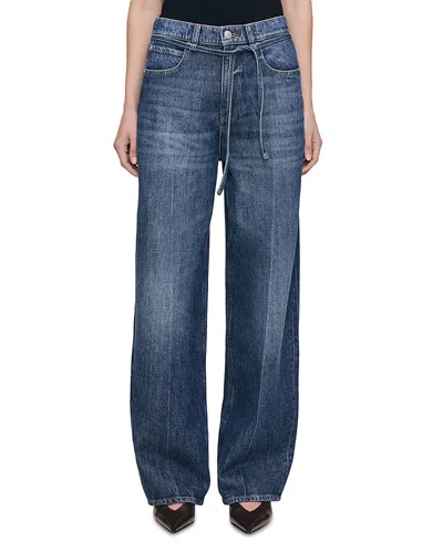 Dl1961 Casie Aura Mid Rise Wide Leg Jeans In Space Blue In Blue