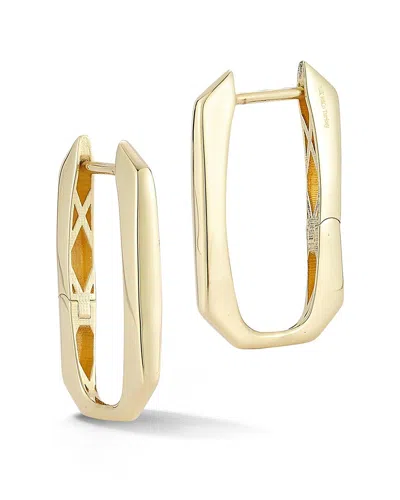 Ember Fine Jewelry 14k Elongated Octagon Hoop Earrings In Gold