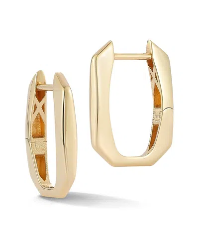 Ember Fine Jewelry 14k Elongated Octagon Hoop Earrings In Gold