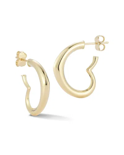 Ember Fine Jewelry 14k Heart Hoop Earrings In Gold