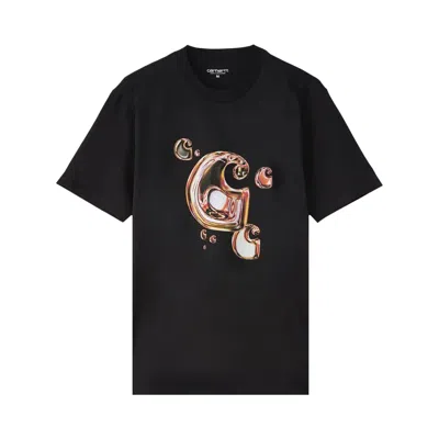Pre-owned Carhartt Wip Short-sleeve Solar Chrome C Logo T-shirt 'black' | Men's Size Xl