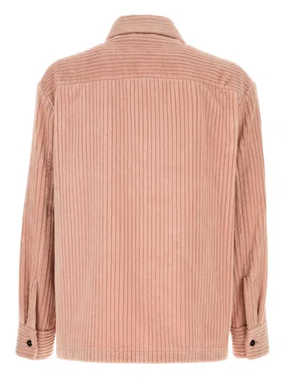 Jil Sander Corduroy Cotton Shirt Jacket In Pink