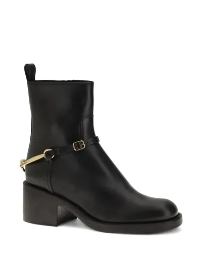 Chloé Womens Chloe Dakota Leather Ankle Boots In Black