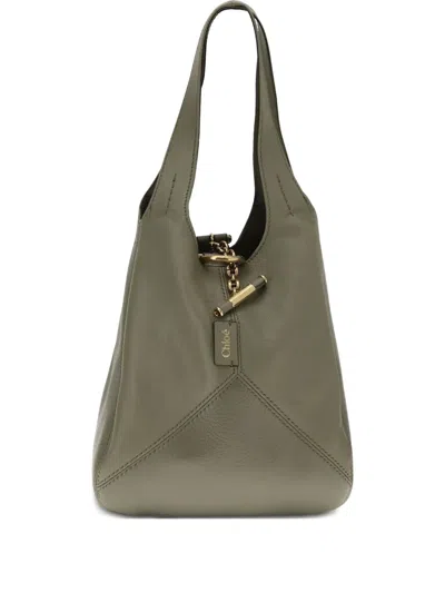 Chloé Green Calf Leather Bos Taurus Shoulder Bag In Green