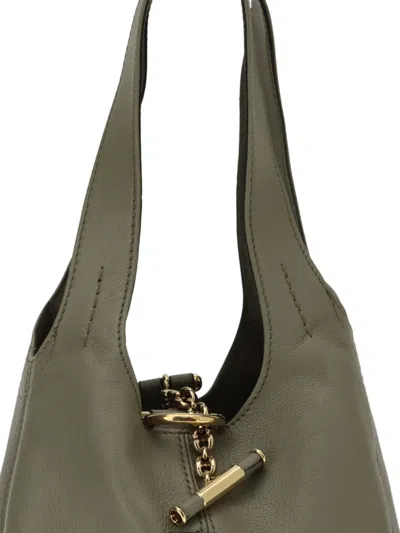 Chloé Green Calf Leather Bos Taurus Shoulder Bag In Green