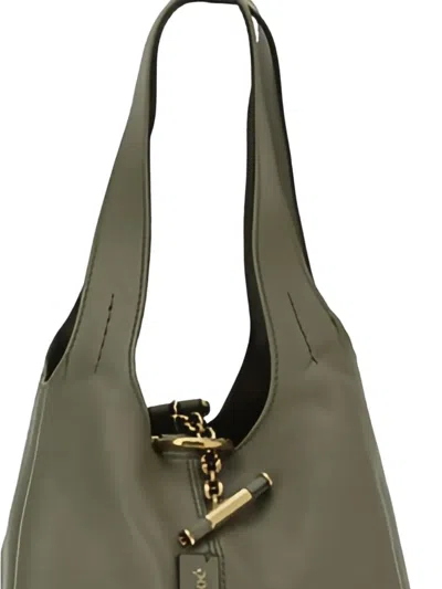 Chloé Green Calf Leather Bos Taurus Shoulder Bag In Green
