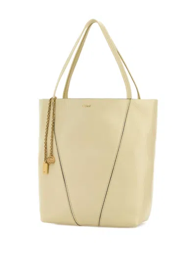 Chloé Chloe Spin Medium Grained Leather Tote In Brown