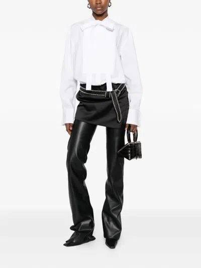 Attico Neck-tie Mini Dress In Black