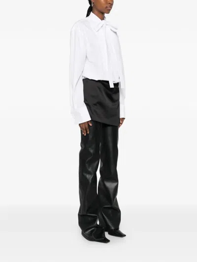 Attico Neck-tie Mini Dress In Black