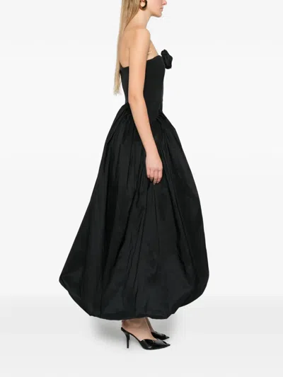 Cult Gaia Kalea Flower Strapless Dress In Black