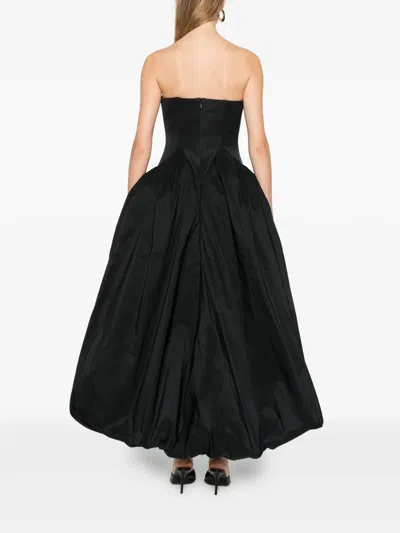 Cult Gaia Kalea Flower Strapless Dress In Black