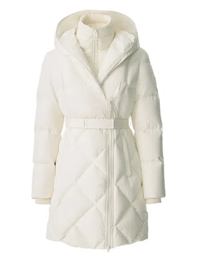 Mackage Hooded Quilted Coat In White