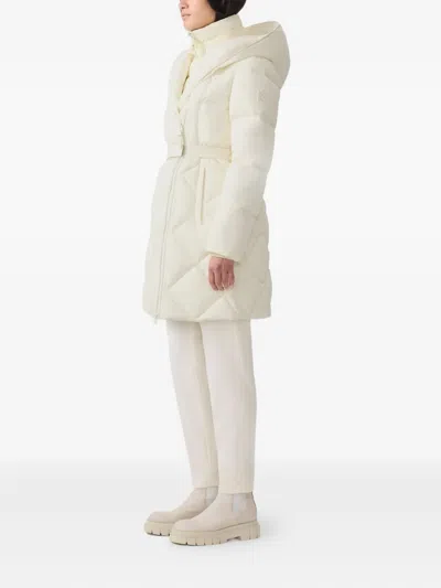 Mackage Hooded Quilted Coat In White