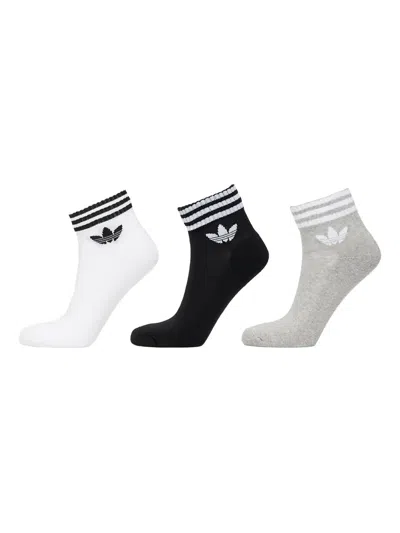 Adidas Originals 3-stripes Logo Socks (set Of Three) In Multi