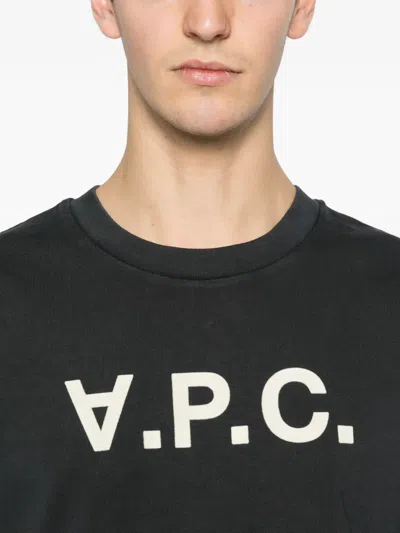 Apc Cotton Crew Neck Short Sleeve T Shirt In Black