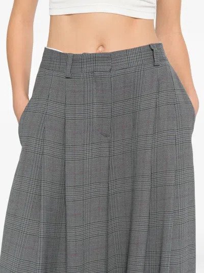 Pre-owned Off-white 2013 Check-pattern Trousers In Gray