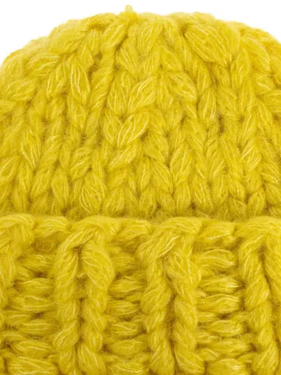 Issey Miyake Knitted Beanie Hat In Yellow
