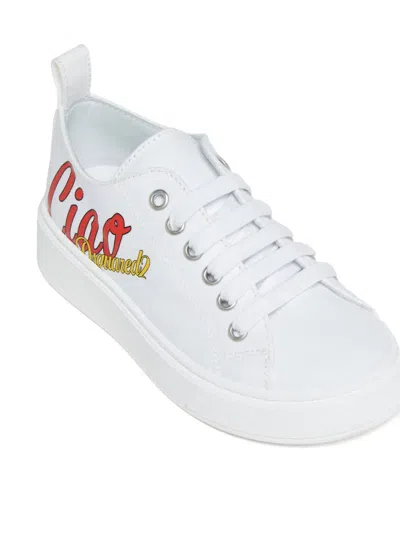 Dsquared2 Sneakers Con Logo E Grafica "ciao" In White