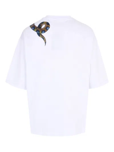 Roberto Cavalli Snake-print T-shirt In White