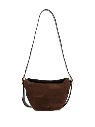 Zadig & Voltaire Baby Jane Suede Crossbody Bag In Brown