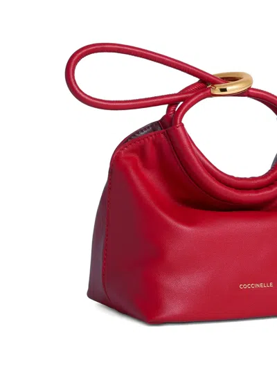 Coccinelle Small Finn Ring-detail Tote Bag In Red