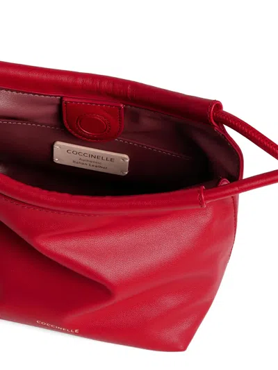 Coccinelle Small Finn Ring-detail Tote Bag In Red