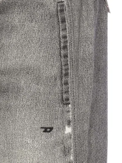 D-AINTY 仿旧松紧裤腰牛仔裤