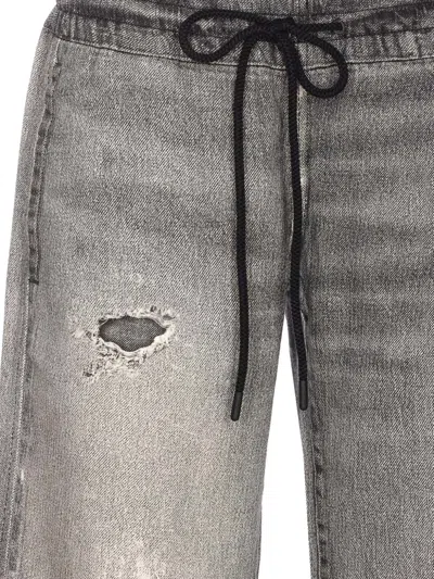 D-AINTY 仿旧松紧裤腰牛仔裤