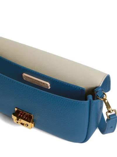Coccinelle Mini Logo-plaque Shoulder Bag In Blue