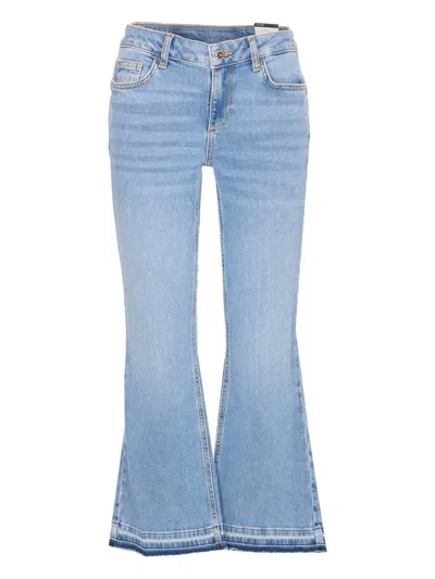 Liu •jo Logo-plaque Bootcut Jeans In Blue