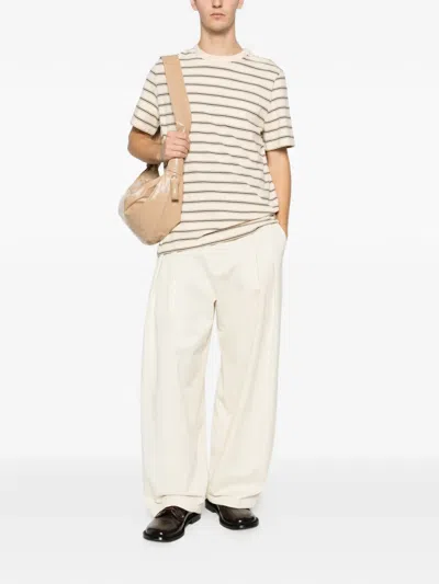 Apc Striped Chest-pocket T-shirt In Neutral
