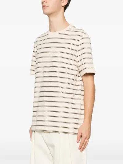 Apc Striped Chest-pocket T-shirt In Neutral