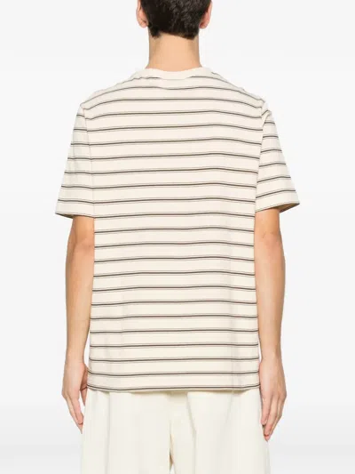 Apc Striped Chest-pocket T-shirt In Neutral