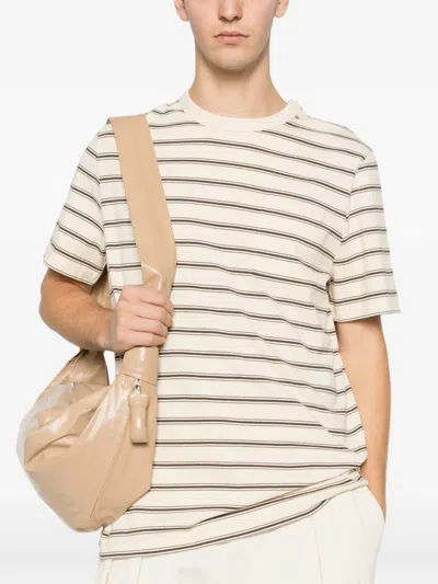 Apc Striped Chest-pocket T-shirt In Neutral