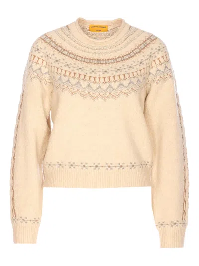 Guest In Residence Patterned Crew-neck Sweater In Neutral